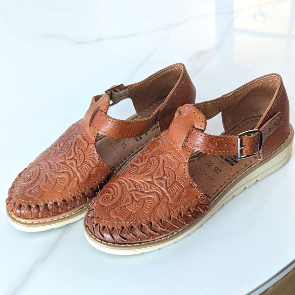 Genuine Leather Mexican Huaraches Size 5 (insole is 22cm) VGUC